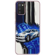 Чохол для Samsung Galaxy A02s (A025) MixCase авто бмв на синьому