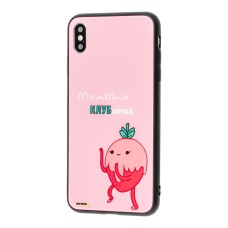 Чохол для iPhone Xs Max Puzzo glass полуничка