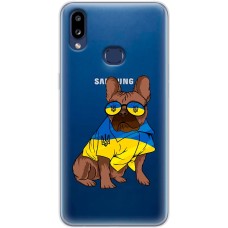 Чохол для Samsung Galaxy A10s (A107) MixCase патріотичні мопс в жовто-синіх кол