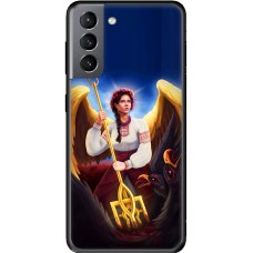 Чохол для Samsung Galaxy S21 (G991) MixCase патріотичні українка ангел з тризубо