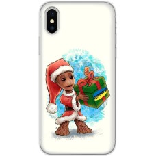 Чохол для iPhone X / Xs MixCase Новий рік Грут з подарунком