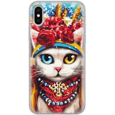 Чохол для iPhone X / Xs MixCase Новий рік символ кіт патріот