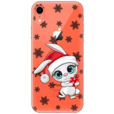 Чохол для iPhone Xr MixCase Новий рік кролик у сніжинках