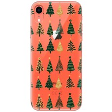 Чохол для iPhone Xr MixCase Новий рік патерн ялинки в ряд