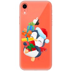 Чохол для iPhone Xr MixCase Новий рік пінгвін із подарунками