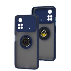 Чохол для Xiaomi Poco M4 Pro 4G LikGus Edging Ring синій