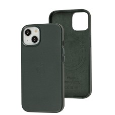 Чохол для iPhone 14 Leather with MagSafe shirt green