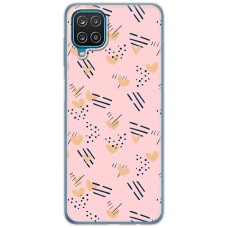 Чохол для Samsung Galaxy A12 / M12 MixCase день закоханих серця на рожевому