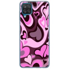 Чохол для Samsung Galaxy A12 / M12 MixCase день закоханих серця на рожевому