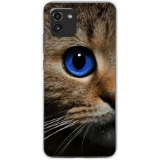 Чохол для Samsung Galaxy A03 (A035) Mixcase тварини кошеня з блакитними очима