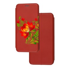 Чохол-книжка Samsung Galaxy S10+ (G975) з малюнком червона квітка