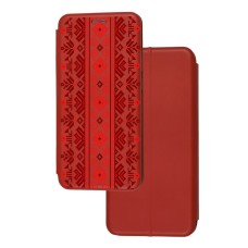 Чохол-книжка Samsung Galaxy S10+ (G975) з малюнком червона вишивка