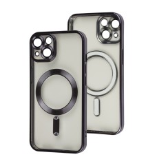 Чохол для iPhone 14 Fibra Chrome MagSafe dark purple