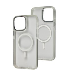 Чохол для iPhone 12 Pro Max Colorful Metal Frame MagSafe silver