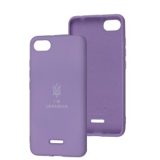 Чохол для Xiaomi Redmi 6A Silicone Full Тризуб лавандовий