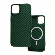 Чохол для iPhone 13 Carbon MagSafe grass green