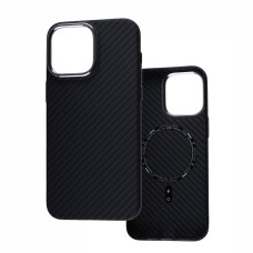 Чохол для iPhone 13 Pro Carbon Luxo MagSafe black