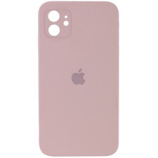 Чохол Silicone Case Square Full Camera (AA) для Apple iPhone 11 (6.1") Рожевий / Pink
