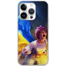 Чохол для iPhone 15 Pro MixCase патротичні Українка з прапором