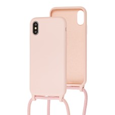 Чохол для iPhone Xs Max Lanyard with logo pink sand