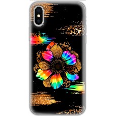 Чохол для iPhone X / Xs MixCase Леопард райдужна квітка