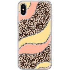 Чохол для iPhone X / Xs MixCase Леопард жовто-рожевий