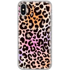 Чохол для iPhone X / Xs MixCase Леопард рожево-жовтогарячий