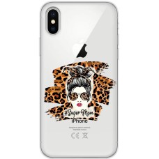 Чохол для iPhone X / Xs MixCase Леопард super mom