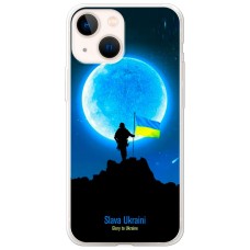 Чохол для iPhone 13 mini MixCase патріотичні воїни на тлі місяця