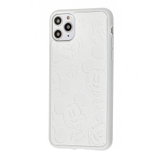 Чохол для iPhone 11 Pro Max Mickey Mouse leather білий