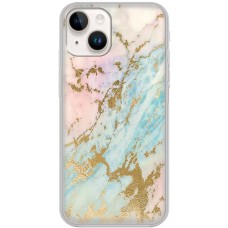 Чохол для iPhone 15 Plus MixCase мармур рожево-бірюзовий