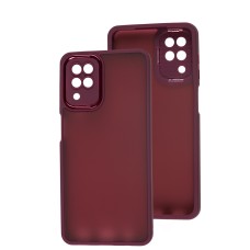 Чохол для Samsung Galaxy A12/M12 Luxury Metal Lens марсала