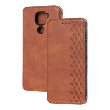 Чохол книжка для Xiaomi Redmi Note 9 Getman Cubic коричневий