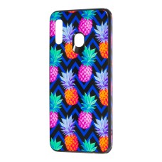 Чохол для Samsung Galaxy A20/A30 glass print "ананаси"