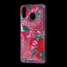 Чохол для Samsung Galaxy M20 (M205) Блиск вода червоний "червоні троянди"