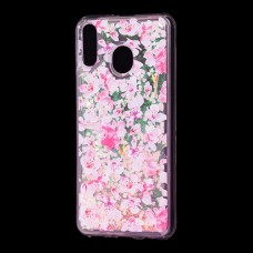 Чохол для Samsung Galaxy M20 (M205) Блиск вода рожевий "рожеві квіти"