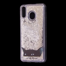 Чохол для Samsung Galaxy M20 (M205) Блиск води сріблястий "чорний кіт"