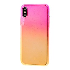 Чохол Summer Rain для iPhone X / Xs краплі дощу рожево-золотистий