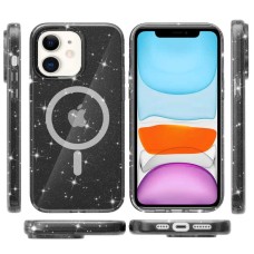 Чохол TPU Galaxy Sparkle (MagFit) для Apple iPhone 11 (6.1") Black+Glitter