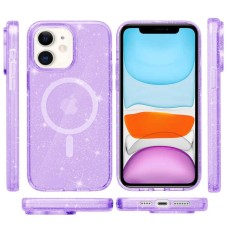Чохол TPU Galaxy Sparkle (MagFit) для Apple iPhone 11 (6.1") Purple+Glitter