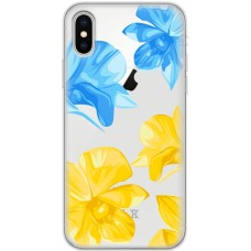 Чохол для iPhone X / Xs MixCase патріотичні синьо-жовті квіти