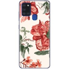 Чохол для iPhone 15 MixCase квіти червоні на білому