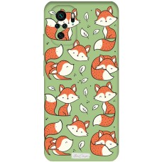 Чохол для Xiaomi Redmi Note 10 / 10s Mixcase м'ятний з мікрофіброю лисиця