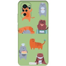 Чохол для Xiaomi Redmi Note 10 / 10s Mixcase м'ятний з мікрофіброю різні коти