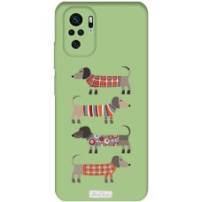 Чохол для Xiaomi Redmi Note 10 / 10s Mixcase м'ятний з мікрофіброю таксу