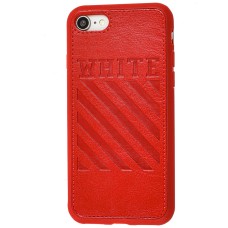 Чохол для iPhone 7 / 8 off-white leather червоний