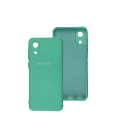Чохол для Samsung Galaxy A03 Core (A032) Silicone Full camera бірюзовий