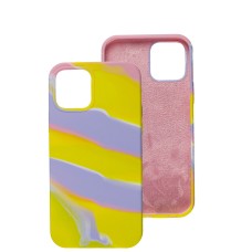 Чохол для iPhone 12 / 12 Pro Aquarelle full бузково-жовтий