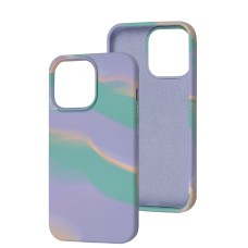 Чохол для iPhone 13 Pro Aquarelle full бірюзово-бузковий