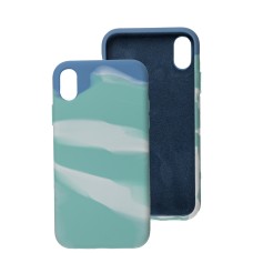 Чохол для iPhone Xr Aquarelle full бірюзово-білий